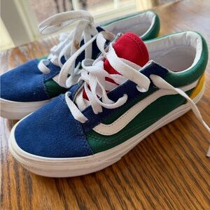 Vans Kids Sneakers in Blue, Green, and Red
